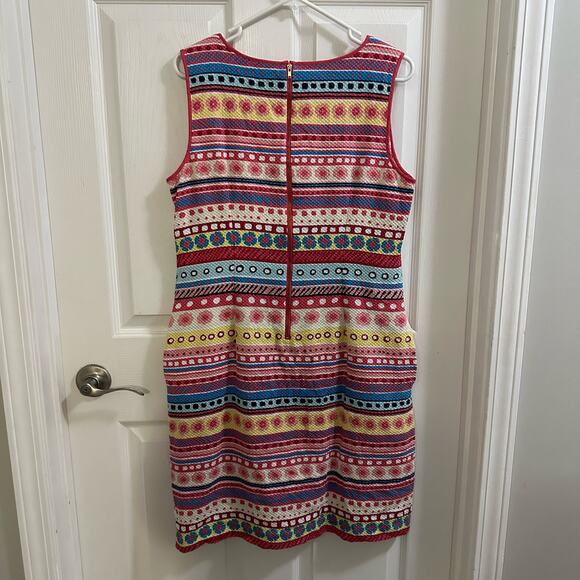 Talbots Sleeveless Retro Floral Stripe Sheath Dress Size 14 Multicolor - Picture 8 of 12